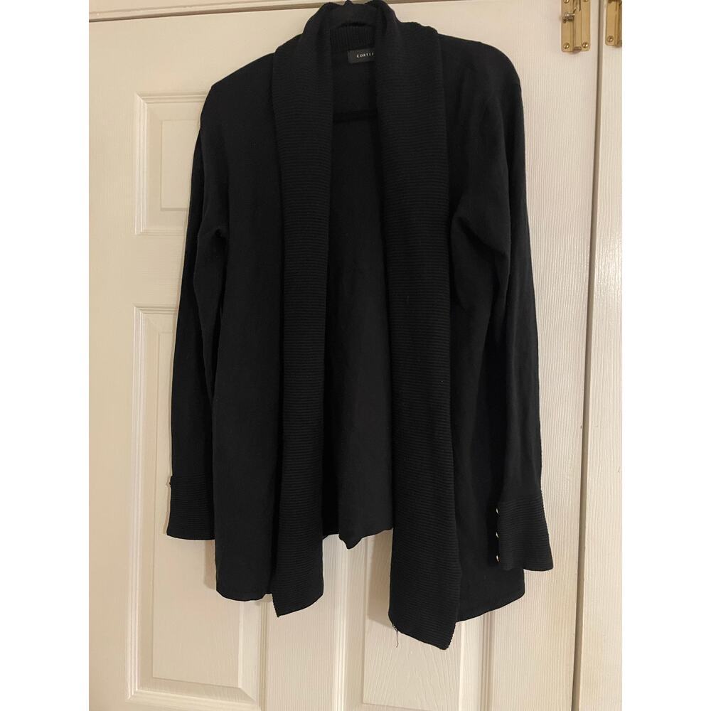 Cortefiel long sleeve black open cardigan size 6